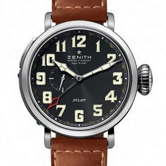 Zenith Elite Pilot Montre d’Aeronef Type 20 GMT Stainless Steel Rare 03.2430.693 - Picture 1 of 1